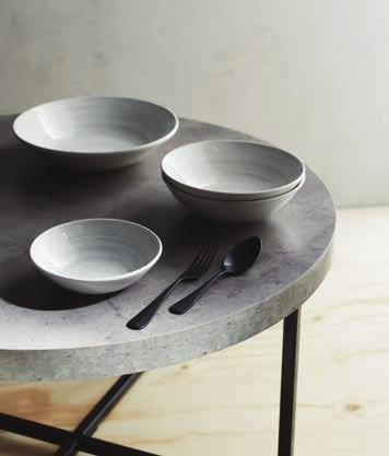 Available on a selection of plates and bowls, Ripple Grey can be mixed and matched with existing white tableware, or try it with Mosaic Grey, Concrete or Evo Jet and Pearl to create your own unique