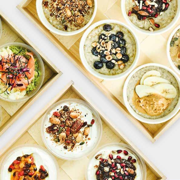 Breakfast Platters Greek Strained Yoghurt 24 Six yoghurt pots topped with a mix of fresh fruits, nuts, seeds, seasonal compotes & spices.