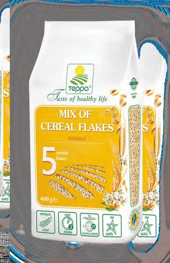 INSTANT MIX OF 5 CEREAL FLAKES Ingredients: 100% natural oat flakes, wheat flakes, barley flakes, rye