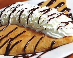 40 Chocolate and Almonds Made with our homemade chocolate sauce Profiterole Crêpe With ice cream and homemade chocolate sauce Banana or Pear or Apple with Ice Cream Add golden syrup + 1.80 6.20 6.