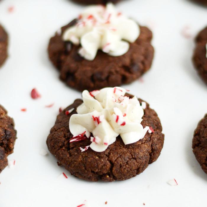 Hot Chocolate Cookies 1 cup almond butter 1 egg, large 1 teaspoon vanilla extract ¼ cup cocoa powder, unsweetened ½ cup coconut palm sugar ¼ cup chocolate chips ½ cup palm shortening ~3 tablespoons