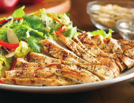 Top with wood-fire grilled or crispy chicken S SESAME SALAD* Mixed greens, red peppers, chopped
