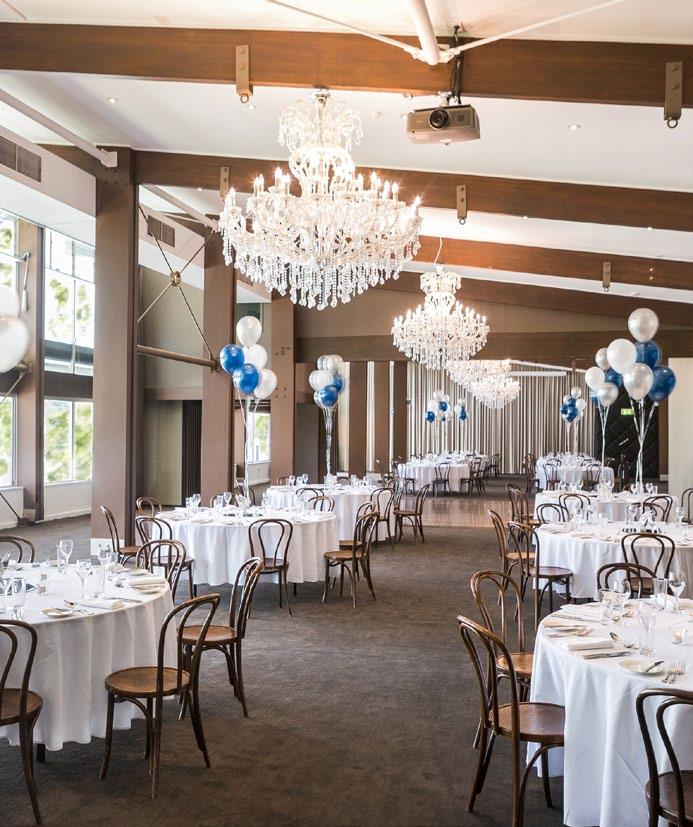 Ballroom A charming event venue Seven crystal chandeliers Floor to ceiling windows Private terrace overlooking the golf course and