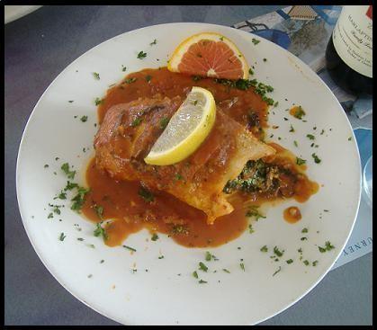 Surrounded with sauteed spinach and drizzled with olive oil and lemon juice GREEK ISLAND STYLE OR PICCATA.