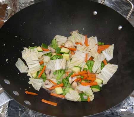 The vegetables in Chinese dishes are typically a little on the crunchy side, or al dente, as the