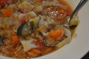Quinoa Harvest Stew This simple stew combines fresh autumn vegetables with protein rich quinoa. I love making a huge pot of stew and then eating it for a few days in a row.