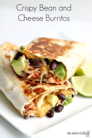 DAY 3 CRISPY BEAN AND CHEESE BURRITOS M A I N D I S H Serves: 6 Prep Time: 10 Minutes Cook Time: 14 Minutes 1 (3.