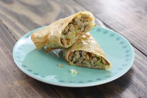 << Table of Contents Baked Egg Rolls Prep time: 20 minutes Cook time: 50 minutes Makes: 6 Servings This kid-friendly snack is fun to eat and make.