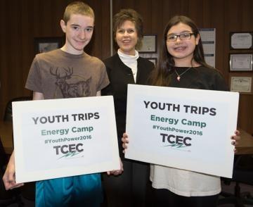 Page 3 of 6 Eighth Graders Win Free Trip To Energy Camp On February 18 and 19, TCEC presented four area eighth graders with a free trip to the 2016 Energy Camp.
