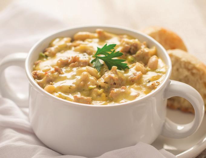 Rustic Italian Chowder 1 pound ground hot or mild Italian sausage 3 cups water 3 cups 2% milk 1 package Cheddar Broccoli Soup Mix 1 (15 ounce) can cannellini beans, rinsed and drained 1.