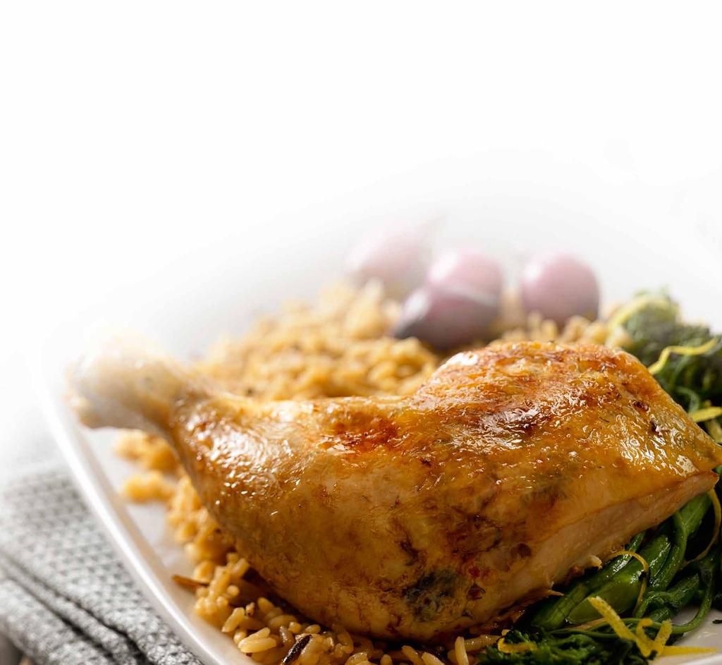 Split Roasted Chicken Ontario s moist lemon garlic chicken can be prepared a day in advance and requires only 30 minutes of grilling or roasting. Enjoy with a fresh salad or rice pilaf.