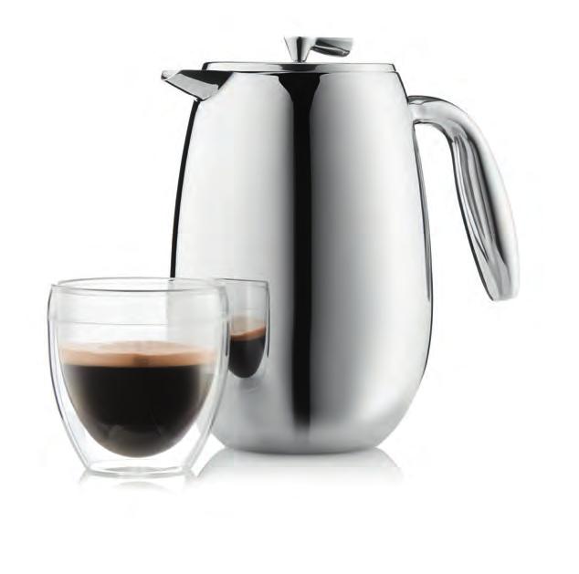 FRENCH PRESS BODUM COLUMBIA The BODUM COLUMBIA Coffee Makers are made of double wall stainless steel which means that your coffee stays hot much longer.
