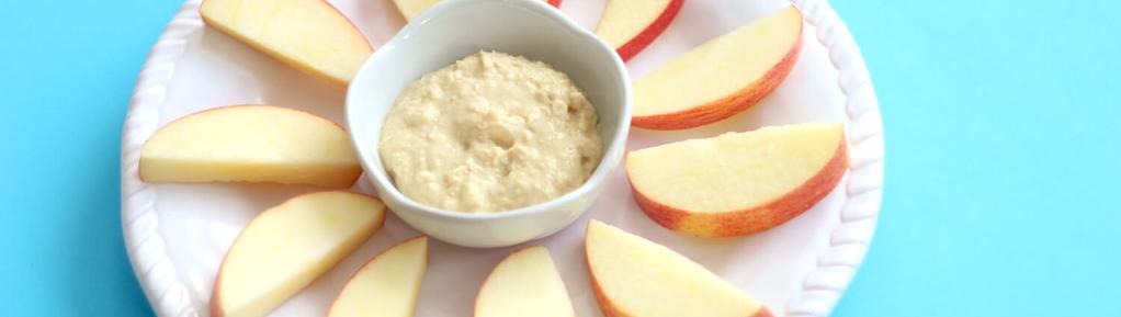 Apple Slices & Hummus 2 ingredients 5 minutes 2 servings Slice apples and cut out the core.