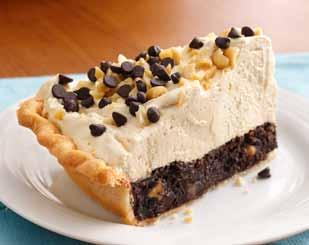 Fold in whipped topping. Spread mixture over brownie. Sprinkle with peanuts and chocolate chips. Refrigerate 30 minutes before serving. Store covered in refrigerator.