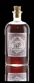 MONKEY 47 DRY GIN A groundbreaking concept by Montgomery Collins, who set out to create a wholly new gin, combined exotic spices with herbs native to the Black Forest.