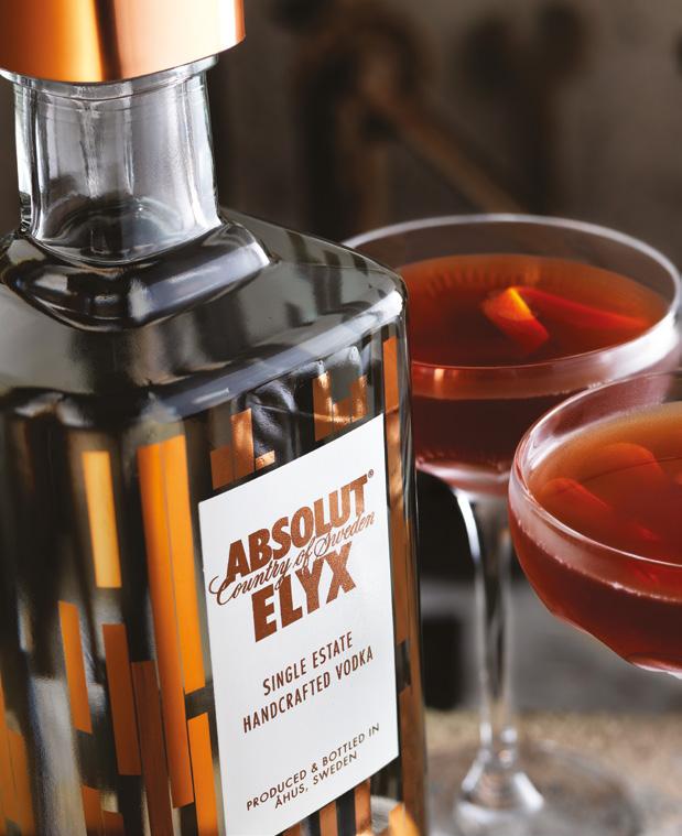 ABSOLUT ELYX Absolut Elyx is made from winter wheat grown in a single field surrounding the Råbelöf castle in the south of Sweden.