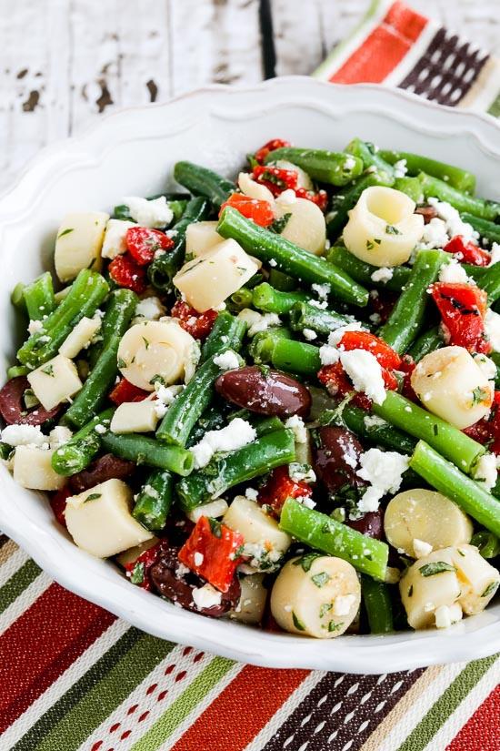 Green Bean Salad with Hearts of Palm, Olives, Red Pepper, and Feta 2 servings Ready in 25 min.