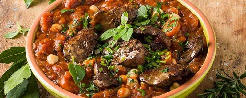 Chicken Liver Tagine Thursday 7th February COOK TIME PREP TIME SERVES 00:30:00 00:20:00 4 Chicken livers like you have never tasted before prepared with the authentic flavours of North Africa.