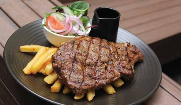 FROM THE GRILL All steaks are served w chips, salad and your choice of sauce QUEENSLAND GRASS FED YEARLING 250g RUMP STEAK...29.