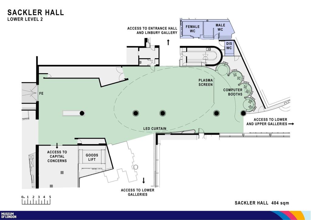 SACKLER HALL Floor plan Additional information Wheelchair accessible WiFi Air conditioning Natural daylight 48m