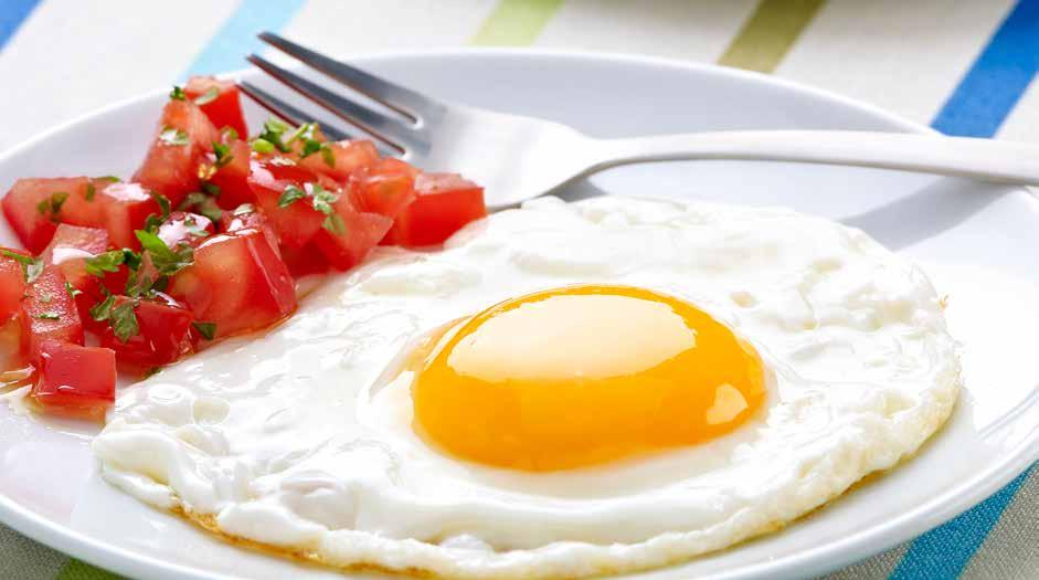 IQF Fried eggs to be used as part of a snack (with pizza, paninis or burgers).