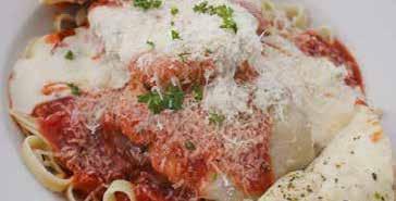 Pastas Served with garlic bread. Piping hot soup or house salad also available. Add Meatballs $3.99,