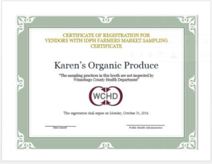 Four types of Farmers Market Vendors (continuation) 4. Vendors with an IDPH Farmers Market Food Sampling Handler Certificate: Information is now in the State Code.