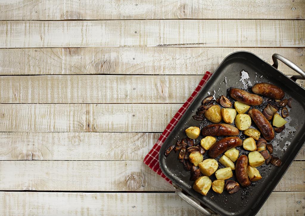 0.8 DAY 7 5 MINS OPT ION COOK 50 MINS Roast Potatoes and Sausages You can just use this recipe to make great roast potatoes.