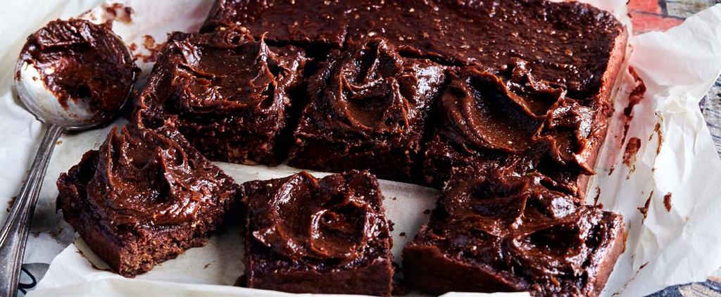 Avocado Browni BROWNIES 1 avocado, peeled (seed removed) 1 banana, peeled 1 cup oat flour N cup cocoa powder O cup maple syrup N cup almond butter K cup egg whites 1 tsp vanilla extract ICING 1