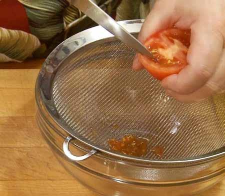 8 To seed the tomatoes (which might not be necessary for this dish, but