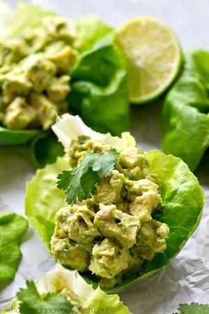 Combine all ingredients (you can double the recipe if planning ahead for future meals) and scoop this deliciousness onto romaine or butter lettuce. Makes approximately 4 wraps Cal.