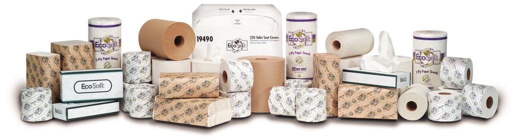EcoSoft Green Seal Towel and Tissue Products Wausau Paper EcoSoft Green Seal towel and tissue products are made from 100% recycled wastepaper and are certified by Green Seal, Inc. in Washington, DC.