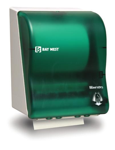 Simple to operate Controls usage with metered dispensing Custom imprinting and available in five color choices 86500 / 76500 OptiServ Hands-Free Roll Towel Dispenser The OptiServ