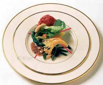 The leafy greens help to cover the base of the platter, which gives contrast in color too.
