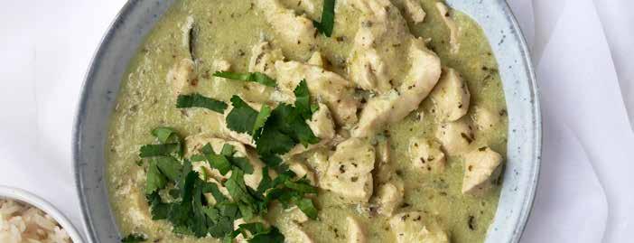 Thai Green Curry Paper Wrapped Steamed Seabass Fillet 15 MINUTES 2-3 SERVINGS 6 MINUTES 2 PARCELS 600g skinless, boneless chicken thighs cut into strips 3 shallots, peeled 2 cloves of garlic, peeled