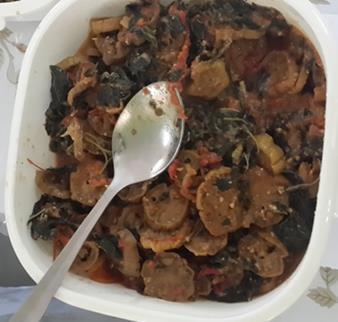 Mixed vegetables Dried amaranth 200 g Dried nightshade 100 g Dried African eggplant 50 g Groundnuts ½ cup Milk 1 cup Tomato dried slices Onion dried Carrots dried 1/4 cup Soak the dried vegetables in