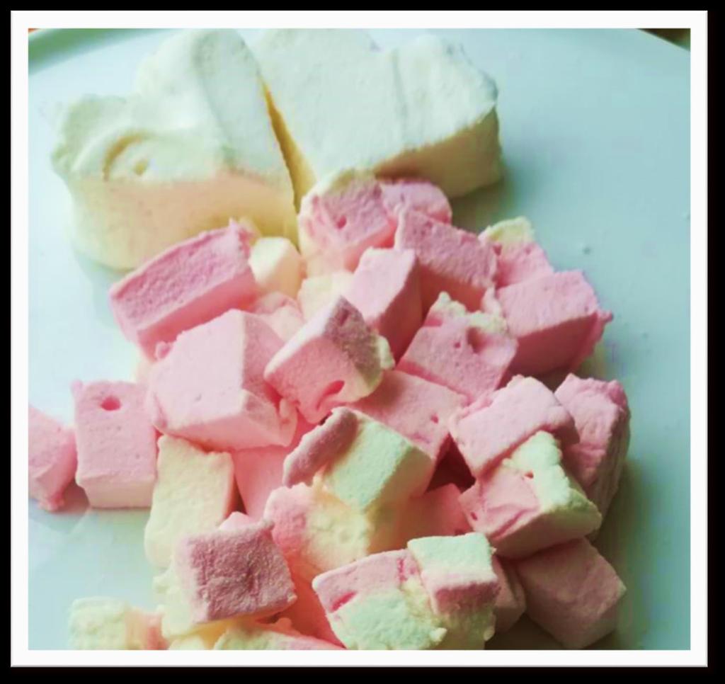 Marshmallows Pink and White fluffy marshmallows with no added sugar. Pilowy soft, guilt-free indulgence.