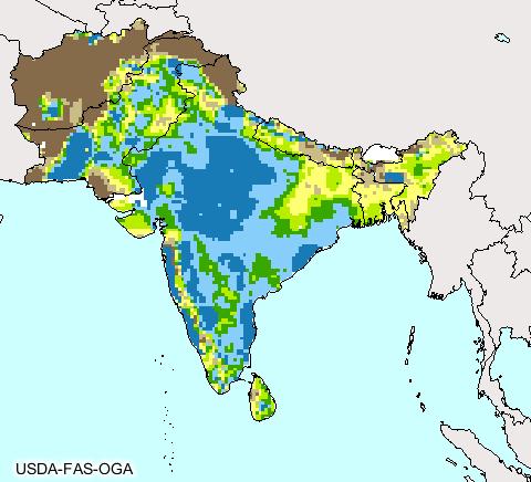 United States Department of Agriculture Foreign Agricultural Service Circular Series WAP 8-13 World Agricultural India: Excessive Monsoon Rainfall Raises Concerns for 2013/14 Soybean AFWA/LIS
