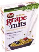 Grocery Savings Post Cereal Natural Bran Flakes (); Grape Nuts: Regular ( oz.), Flakes (18 oz.) or Fit (19. oz.); Shredded Wheat: Big Biscuit (15 oz.), Spoon Size (16. oz.) or Spoon Size Wheat n Bran (18 oz.