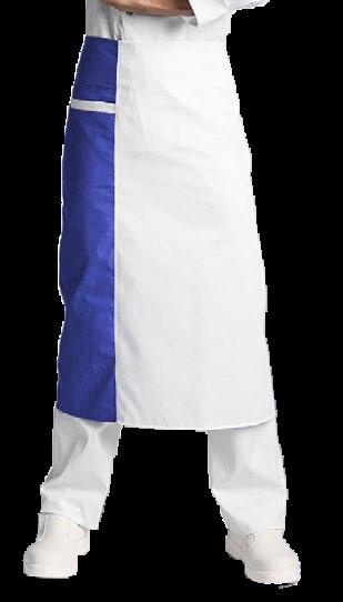 Waist Apron (White/Blue): A blue or white waist apron.