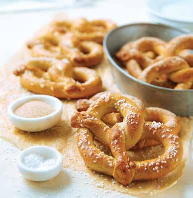 Make the standard twist or create your own shapes. Includes everything you need to make salty or cinnamon pretzels. Yields 1 dozen LARGE soft pretzels.