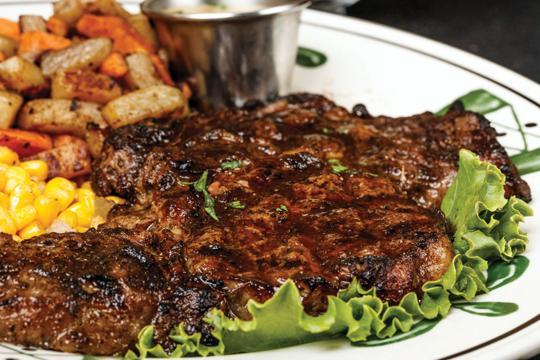 If you re in the mood of steak, 1424 has ribeye in 12-ounce ($25) and 16-ounce ($32) sizes, along with two vegetables of your choice.