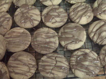 Chocolate Chip Peanut Butter Swirl Cookies Cookies: ½ C. Butter flavored Shortening ½ C. Creamy Peanut Butter ½ C. packed brown sugar 1/3 C. Sugar 1 Lg Egg 1 t. Vanilla 1 C + 1 T. Flour ¾ t.