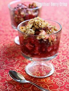 HEALTHY PLAN HEALTHIER BERRY CRISP D E S S E R T Serves: 8 Prep Time: 20 Minutes Cook Time: 45 Minutes Calories: 159 Fat: 3.4 Carbohydrates: 30.9 Protein: 2.7 Fiber: 3 Saturated Fat: 0.