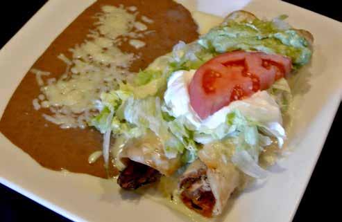 10 Rice & Beans Choices: Enchilada Burrito Chile Relleno Tamale Chile con Queso Taco Quesadilla