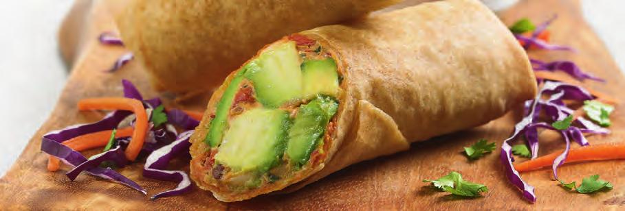 AVOCADO EGG ROLLS A blend of avocados, cream cheese, sun dried tomatoes, red onions, cilantro, chipotle peppers and spices. Served with a sweet tamarind sauce. 10.