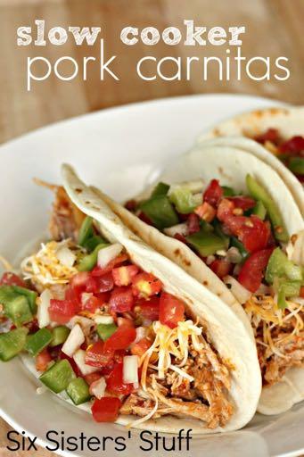 DAY 6 GLUTEN FREE- SLOW COOKER PORK CARNITAS RECIPE M A I N D I S H Serves: 6-8 Prep Time: 10 Minutes Cook Time: 6 Hours 5 Minutes 1 (2-3 pound) pork roast 1 (15 ounce) can enchilada sauce 1 cup