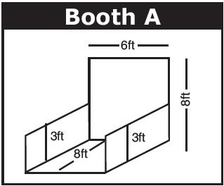 BOOTH LAYOUT SPECS & EXPO FLOORPLAN A INCLUDES: Pipe & drape (Teal) One 6 ft. or 4ft.