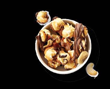 And when we sprayed the popcorn and salty cashews with milk and dark chocolatey drizzle we looked