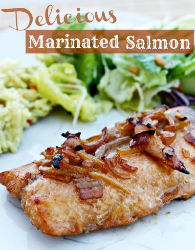 DAY 3 GLUTEN FREE- DELICIOUS MARINATED SALMON M A I N D I S H Serves: 6-8 Prep Time: 35 Minutes Cook Time: 5 Minutes 1 Tablespoon packed brown sugar 1 Tablespoon butter, melted 1 Tablespoon olive oil